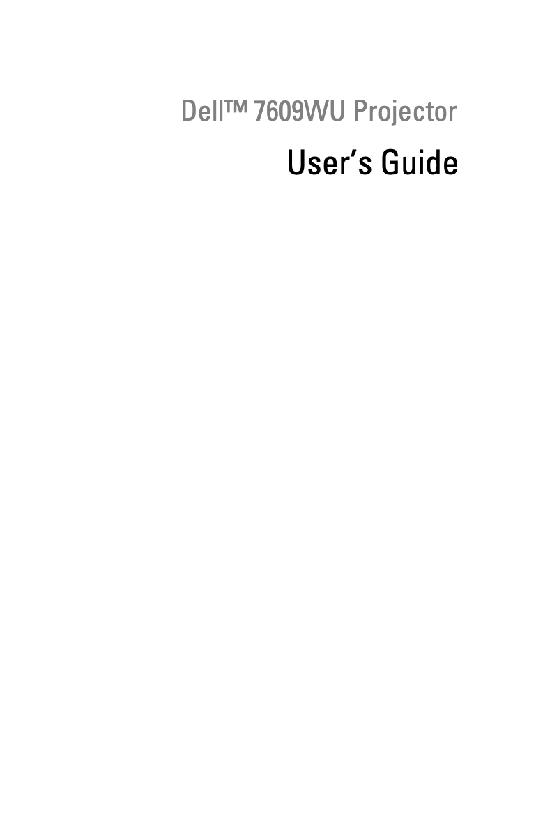 Page 1 de la notice Manuel utilisateur Dell 7609WU