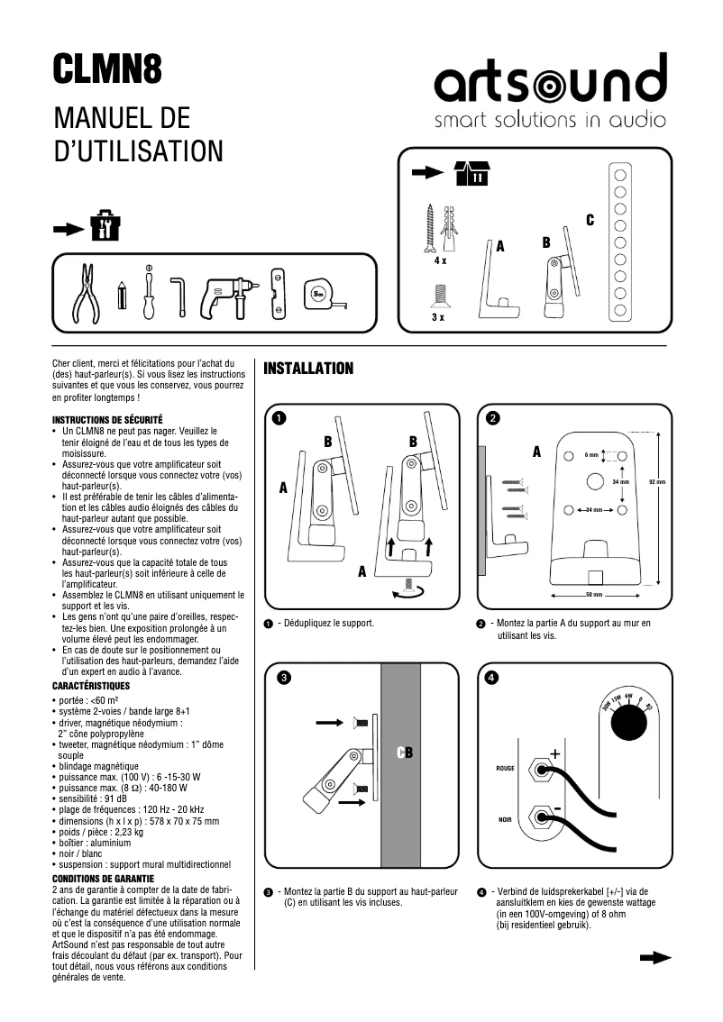Page 1 of the manual User Manual Artsound CLMN8