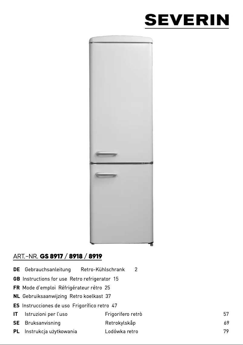 Page 1 de la notice Mode d'emploi Severin RKG 8919