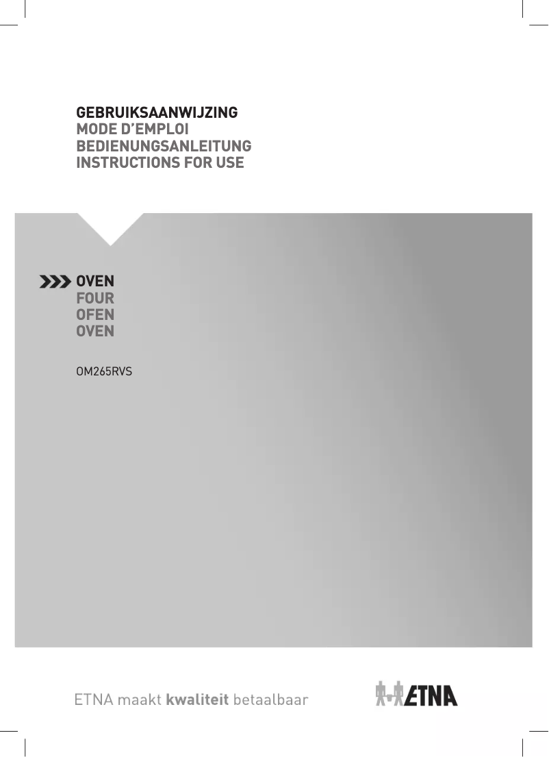 Image de la première page du manuel de l'appareil OM265RVS