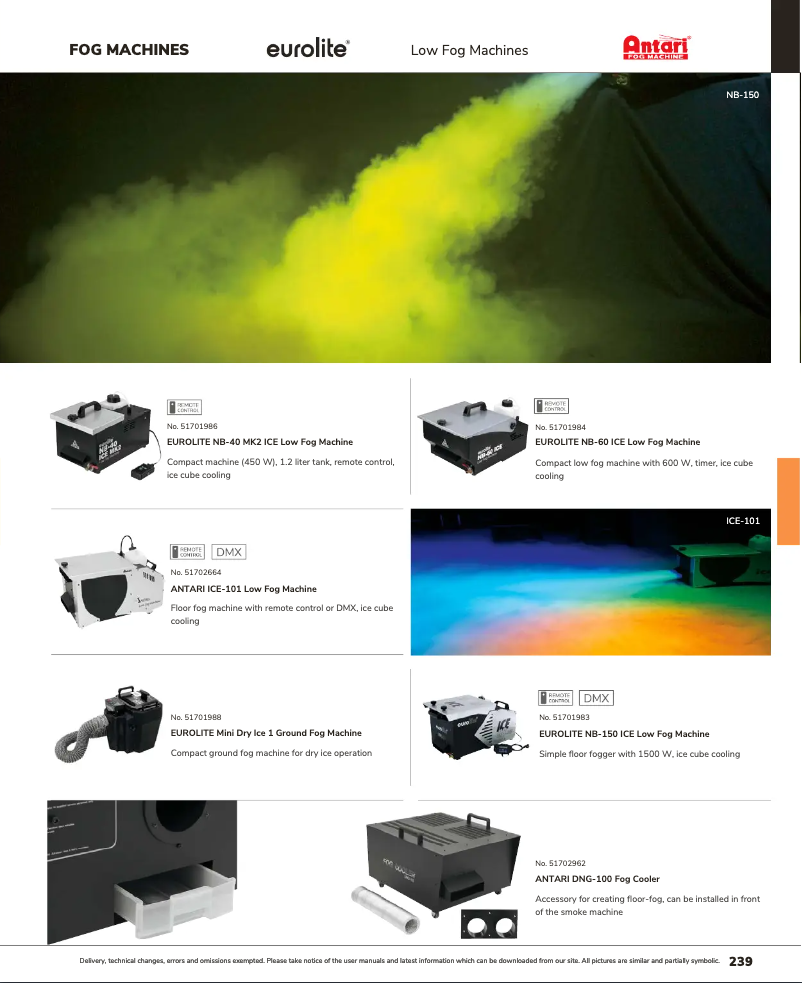 Página 1 del manual Catálogo Eurolite NB-60 ICE