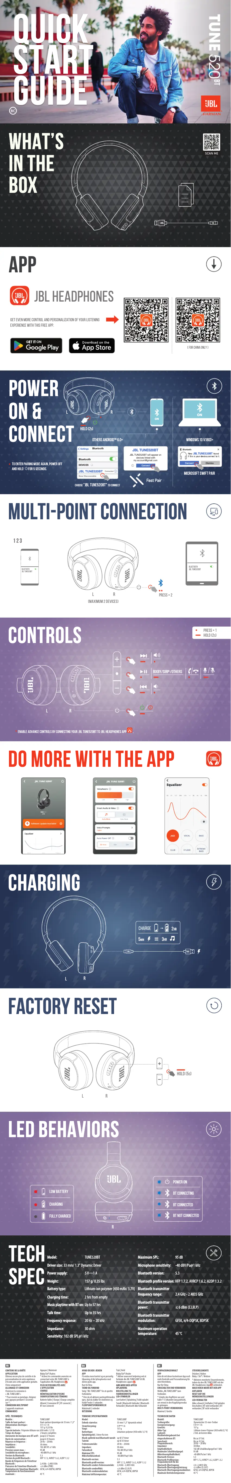 Page 1 de la notice Manuel utilisateur JBL Tune 520BT