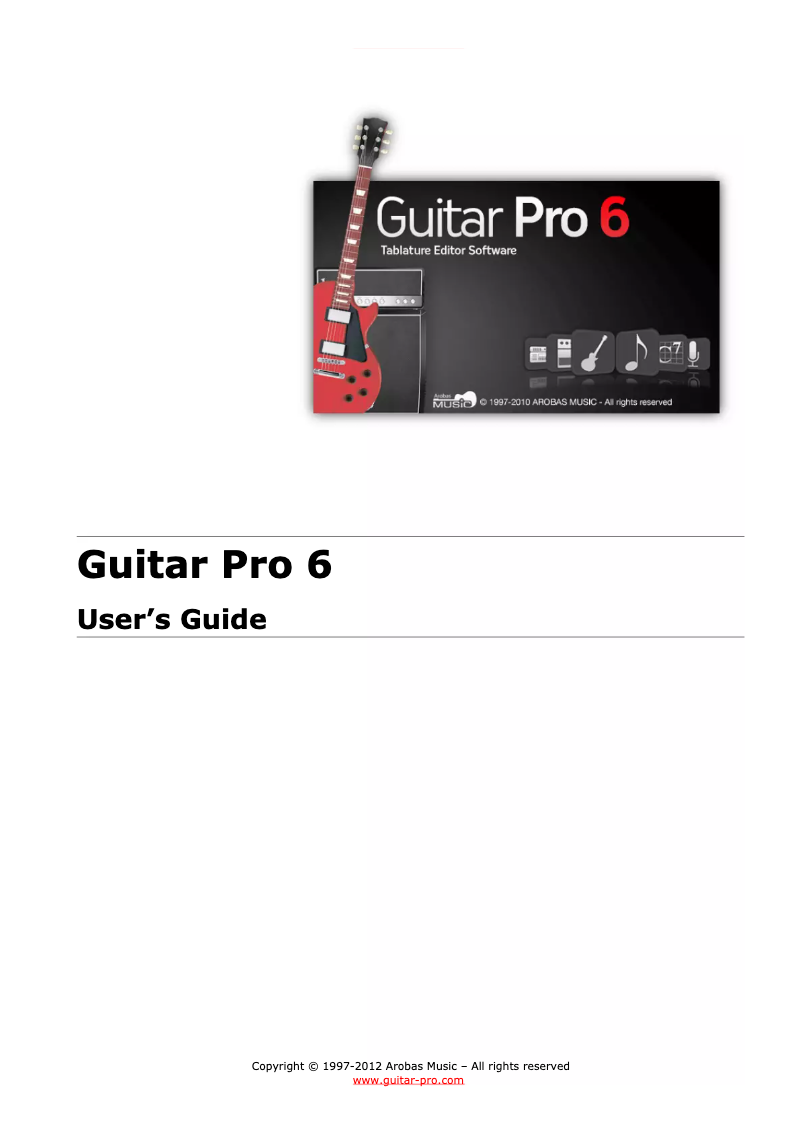 Page n°1 - Manuel utilisateur Arobas Music Guitar Pro 6