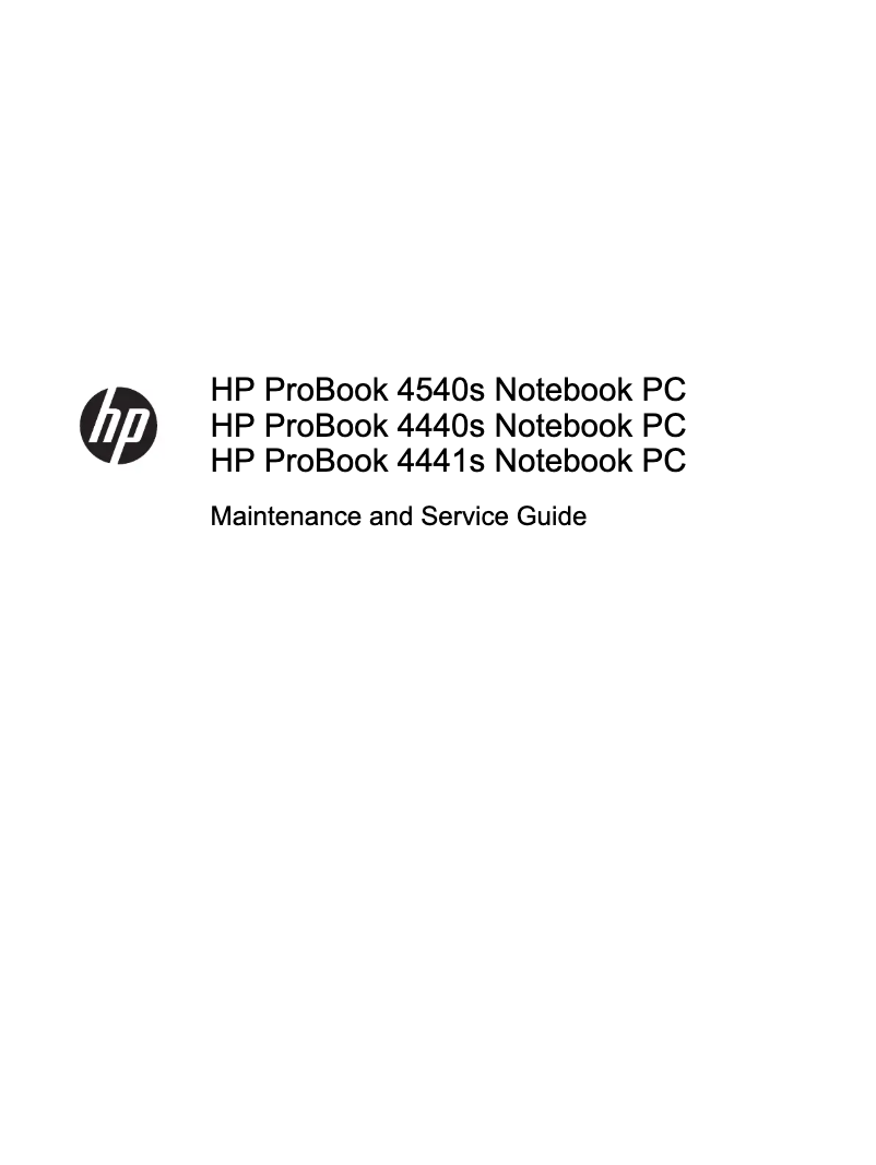 Page 1 de la notice Manuel utilisateur HP ProBook 4441s