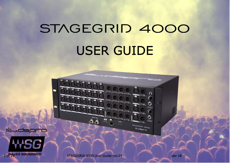 Page 1 de la notice Manuel utilisateur Waves DSPRO StageGrid 4000