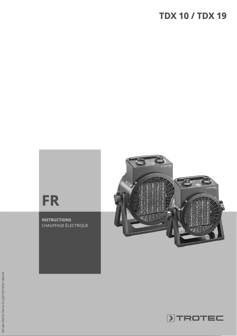 Image de la première page du manuel de l'appareil TDX 10