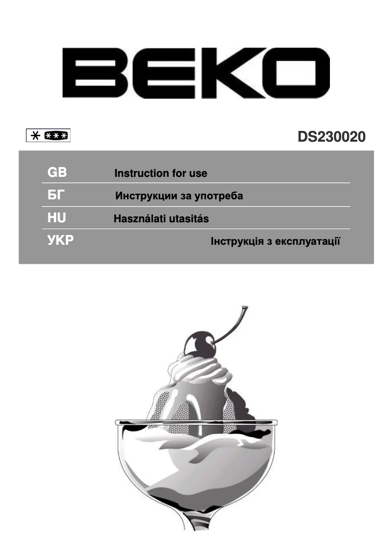 Page n°1 - Manuel utilisateur Beko DS230020