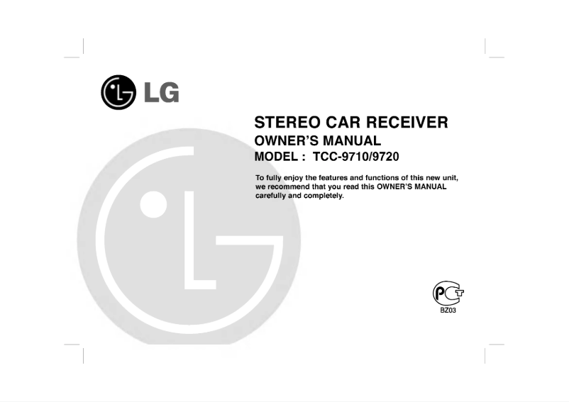 Image de la première page du manuel de l'appareil TCC-9720