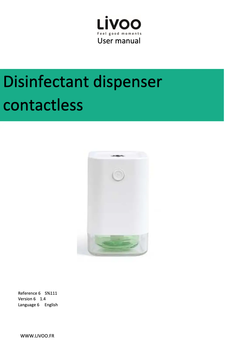 Page 1 de la notice Manuel utilisateur Livoo SA111