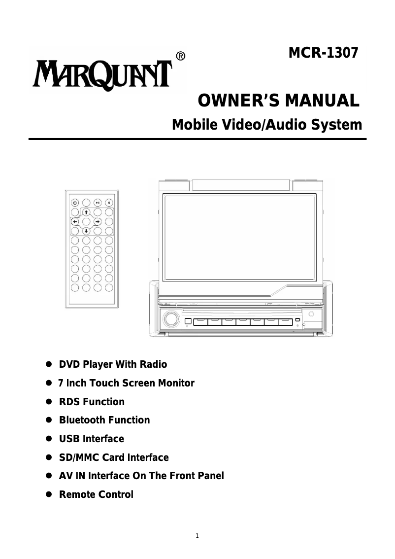 Página 1 del manual Manual de usuario Marquant MCR-1307