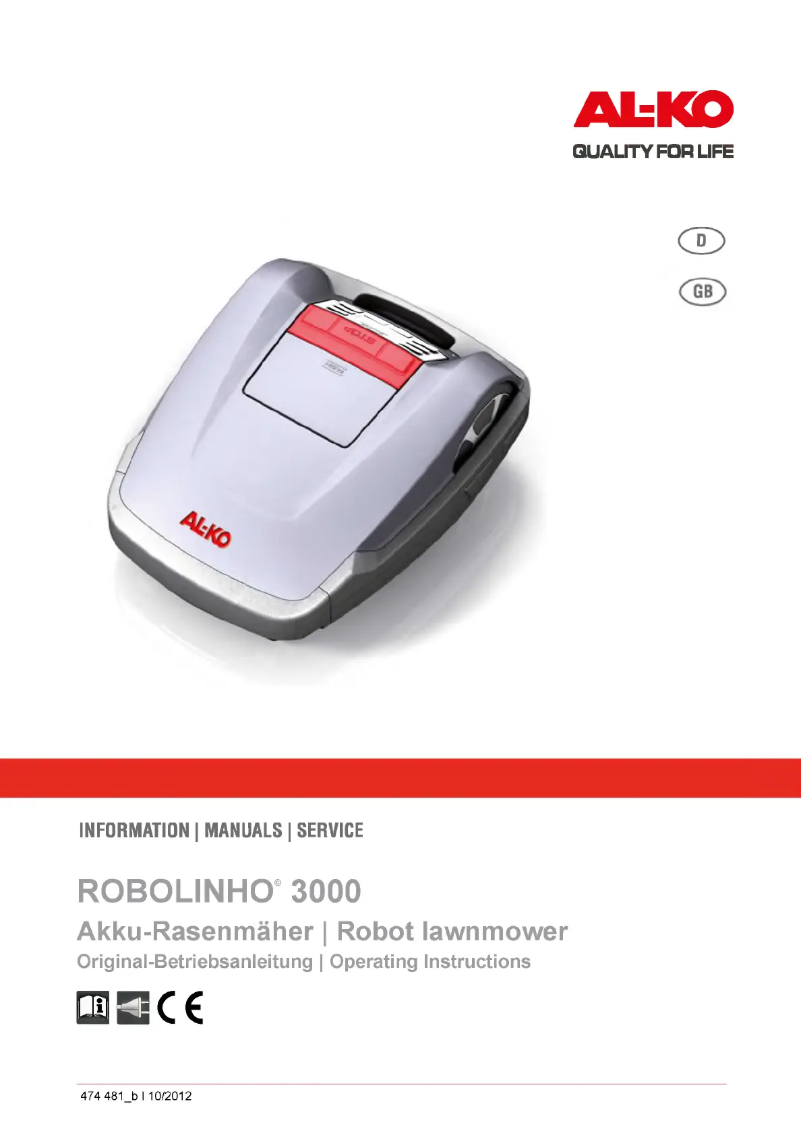 Page n°1 - Manuel utilisateur AL-KO Robolinho 3000