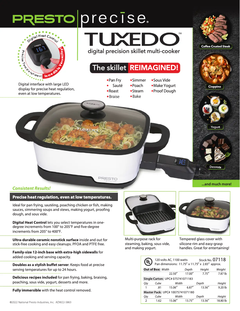 Page n°1 - Fiche technique Presto Precise Tuxedo 07118