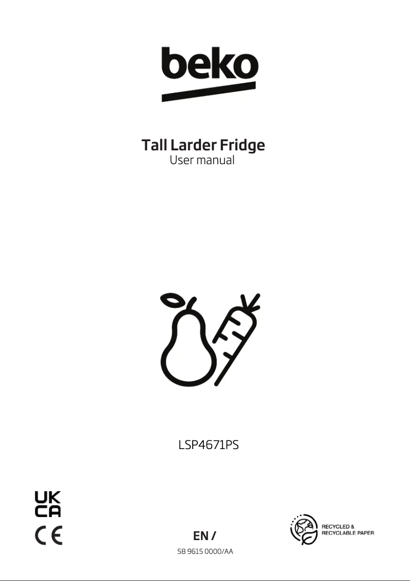 Page 1 de la notice Manuel utilisateur Beko LSP4671PS