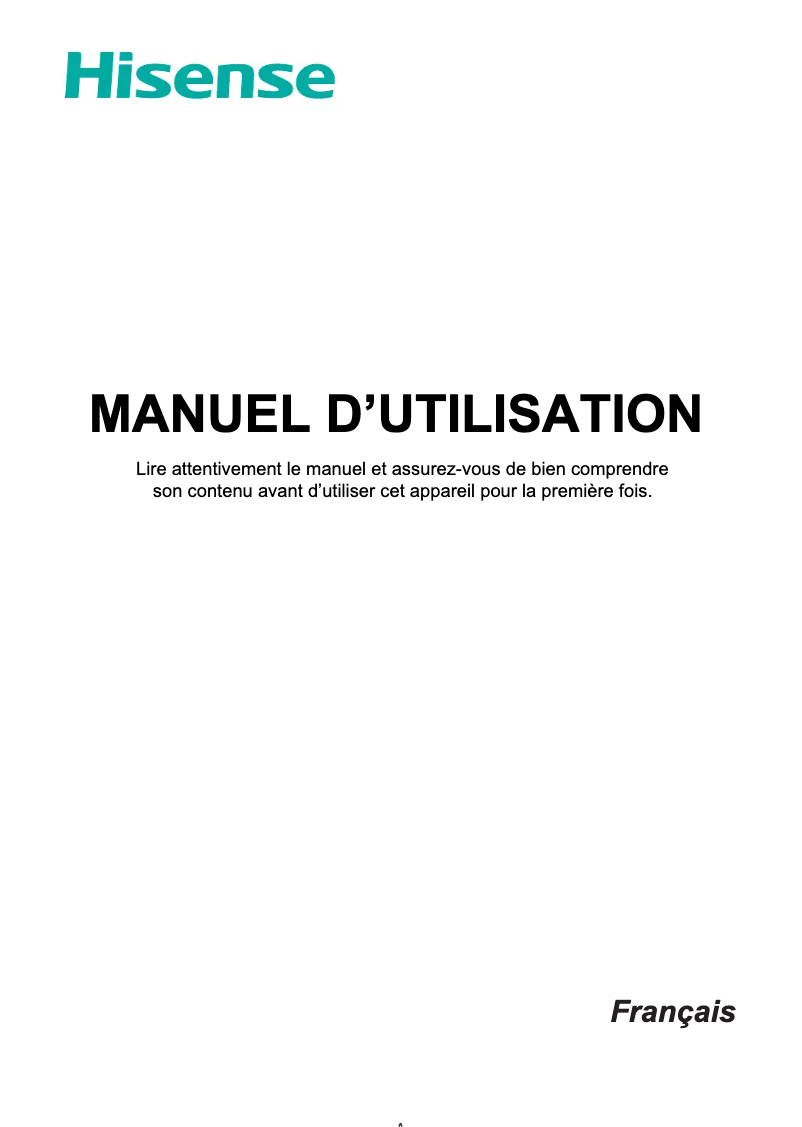 Page 1 de la notice Manuel utilisateur Hisense 40M2100