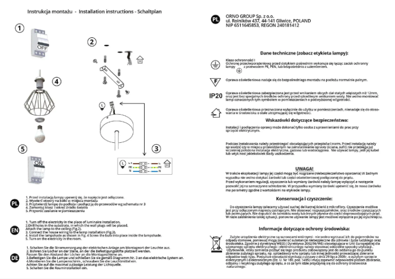 Page n°1 - Manuel utilisateur Adviti AD-LD-6261BE27M