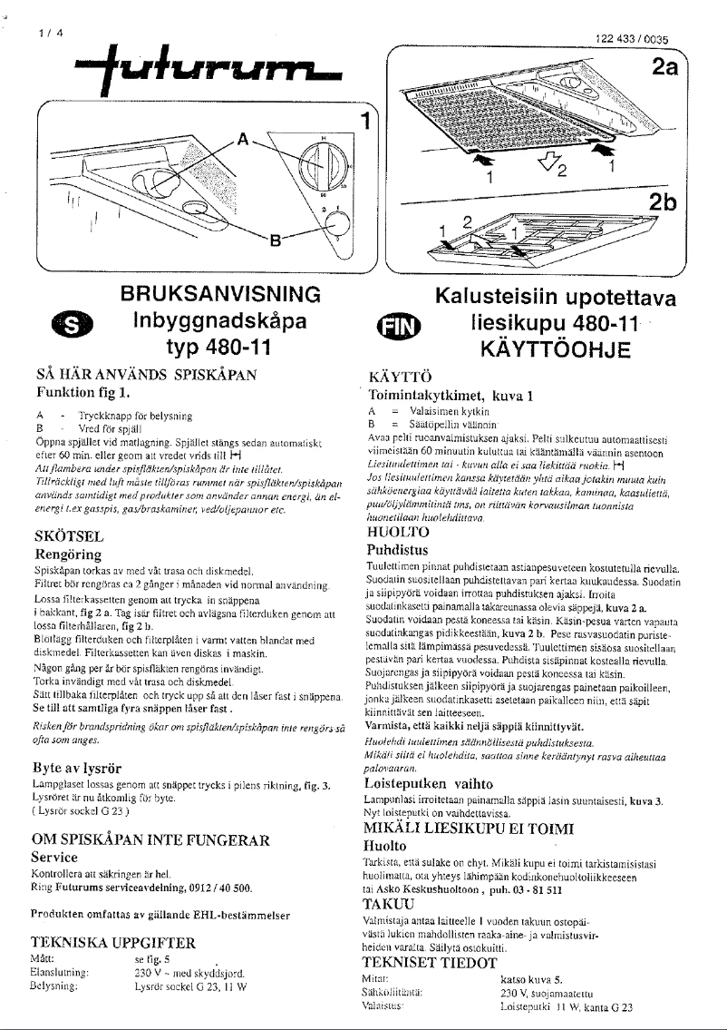 Page n°1 - Manuel utilisateur Futurum 480-11