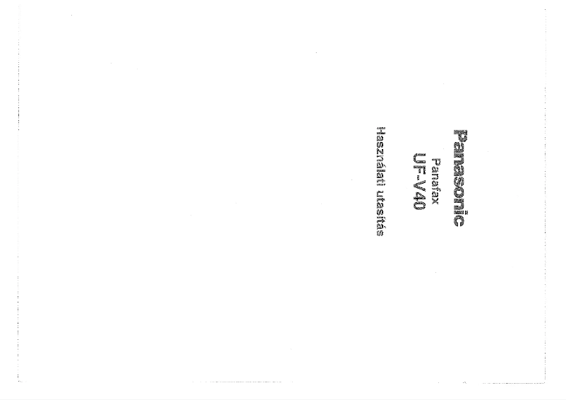Image de la première page du manuel de l'appareil Panafax UF-V40