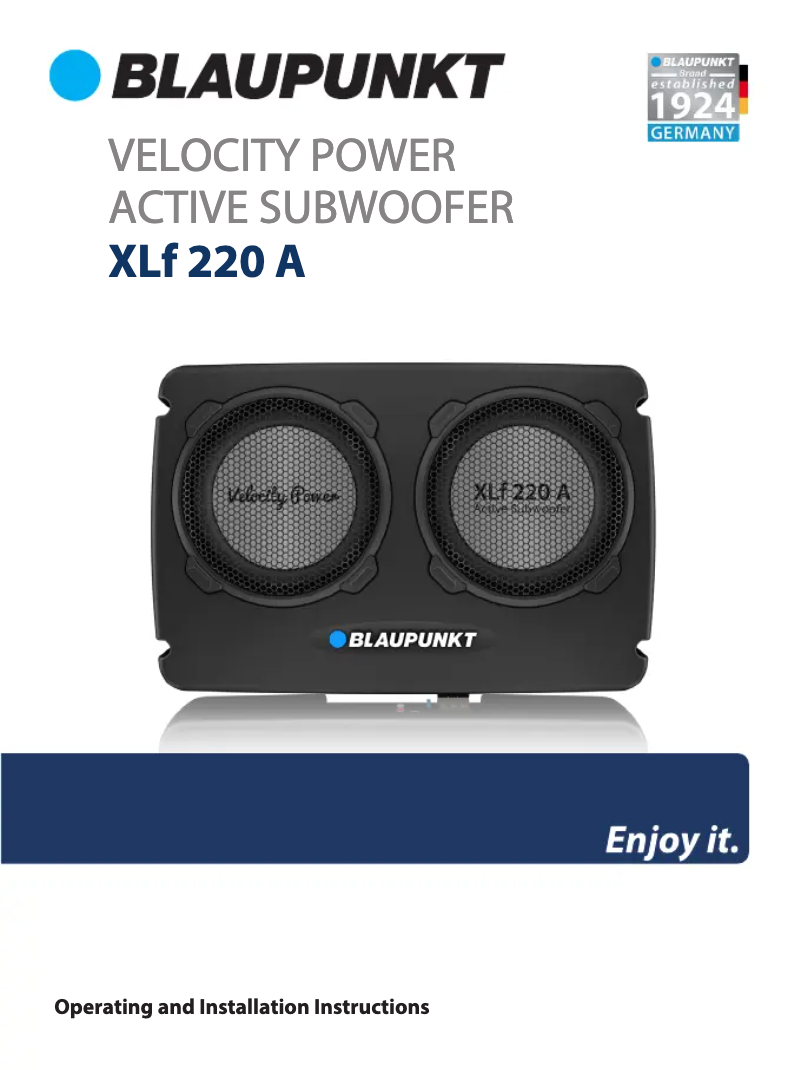 Image de la première page du manuel de l'appareil XLf 220 A