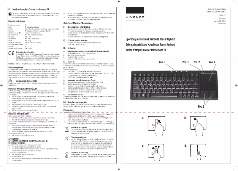 Image de la première page du manuel de l'appareil IT-KB FM Touch