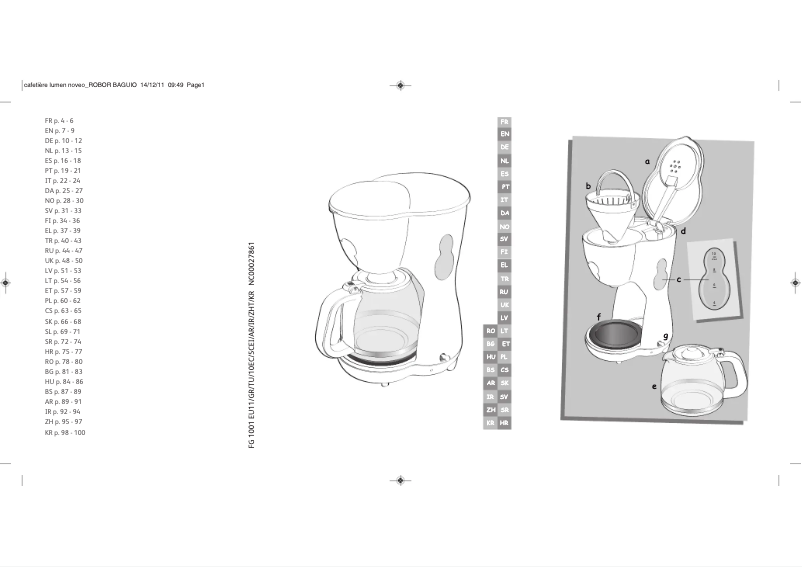 Image de la première page du manuel de l'appareil Noveo FG1001