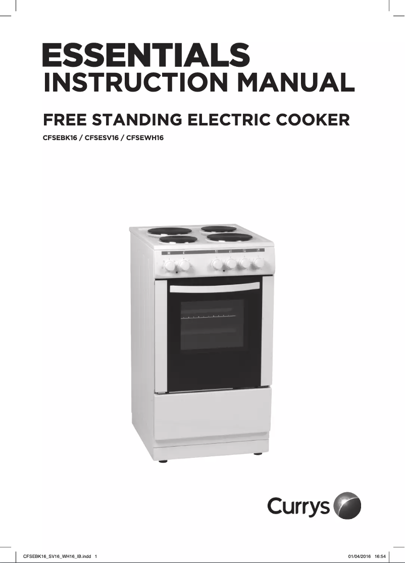Page n°1 - Manuel utilisateur Currys Essentials CFSEWH16