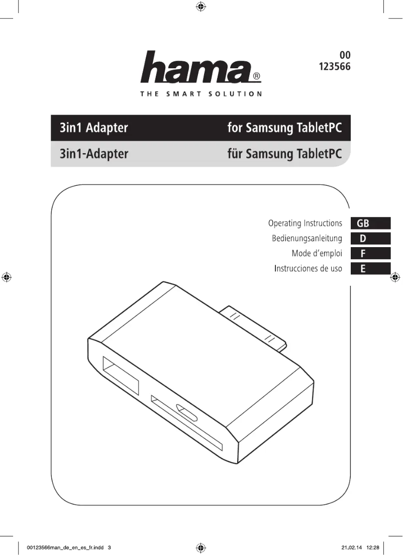 Page 1 de la notice Manuel utilisateur Hama 00123566