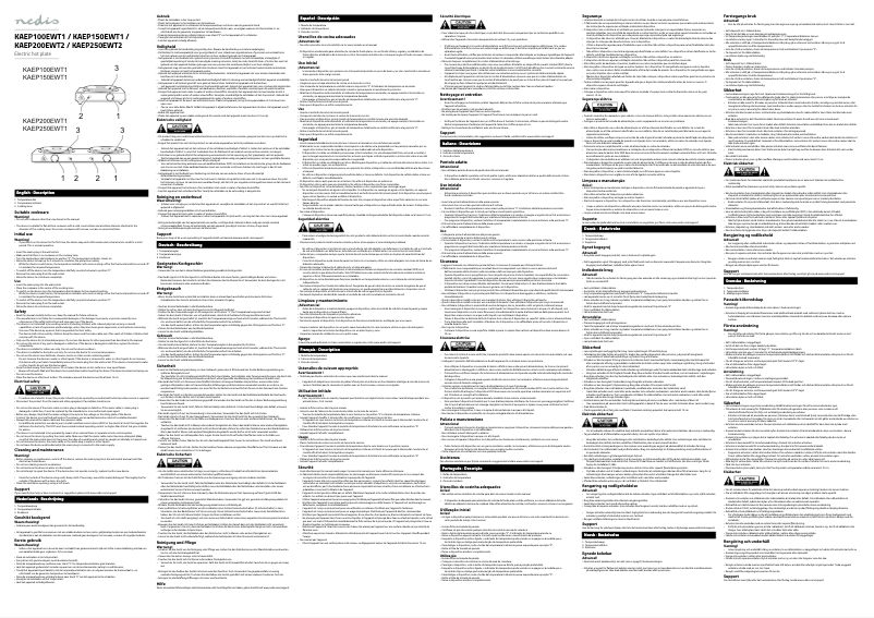 Page 1 de la notice Manuel utilisateur Nedis KAEP150EWT1