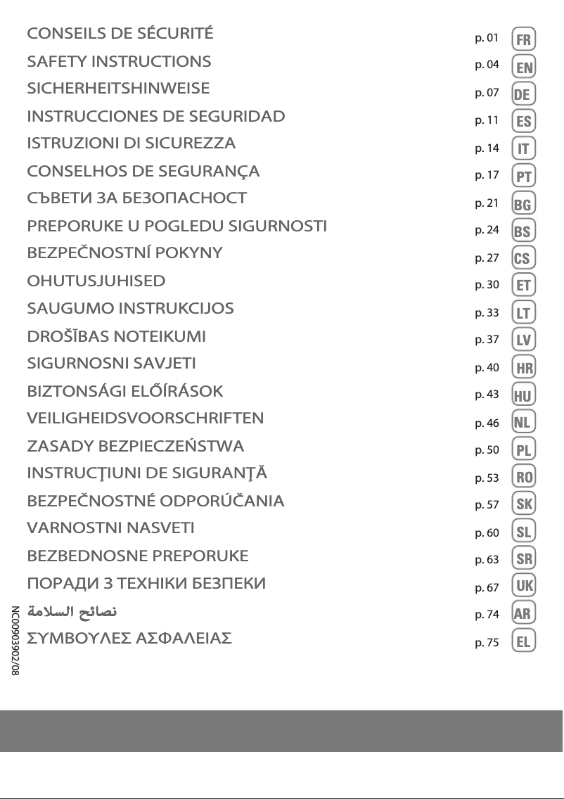 Page n°1 - Instructions de sécurité Rowenta Compact Power XXL RO4B50
