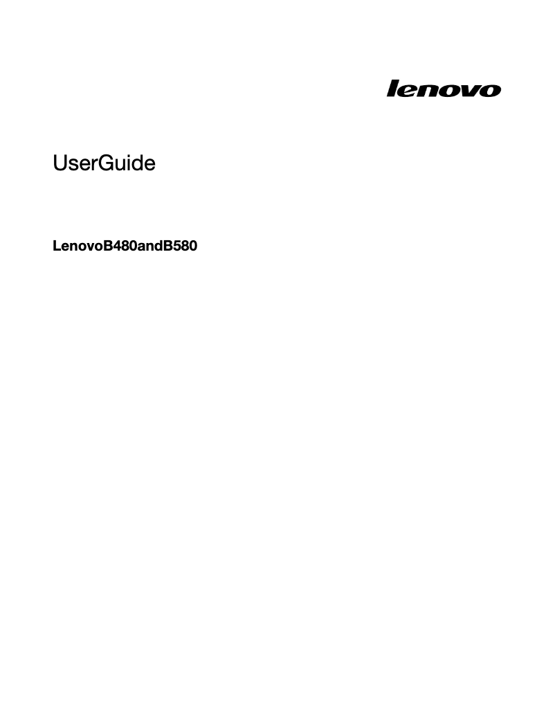 Page 1 de la notice Manuel utilisateur Lenovo B580