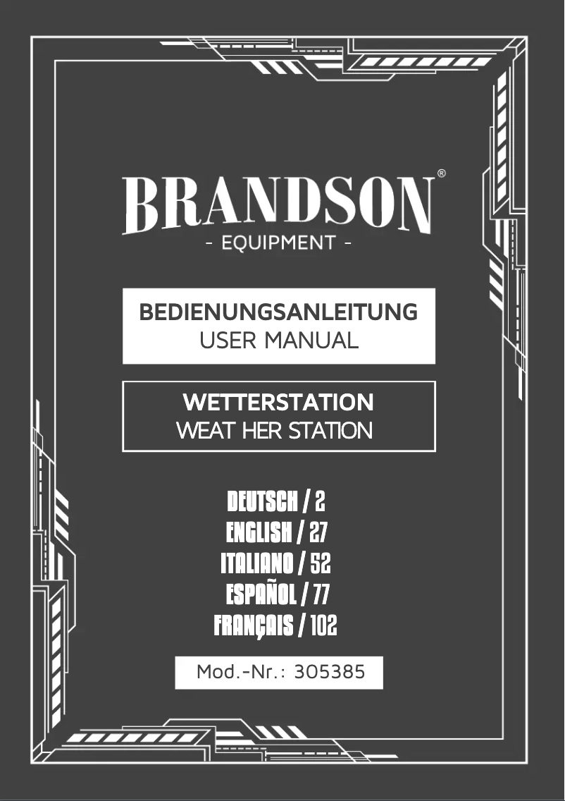 Page 1 de la notice Manuel utilisateur Brandson 305385