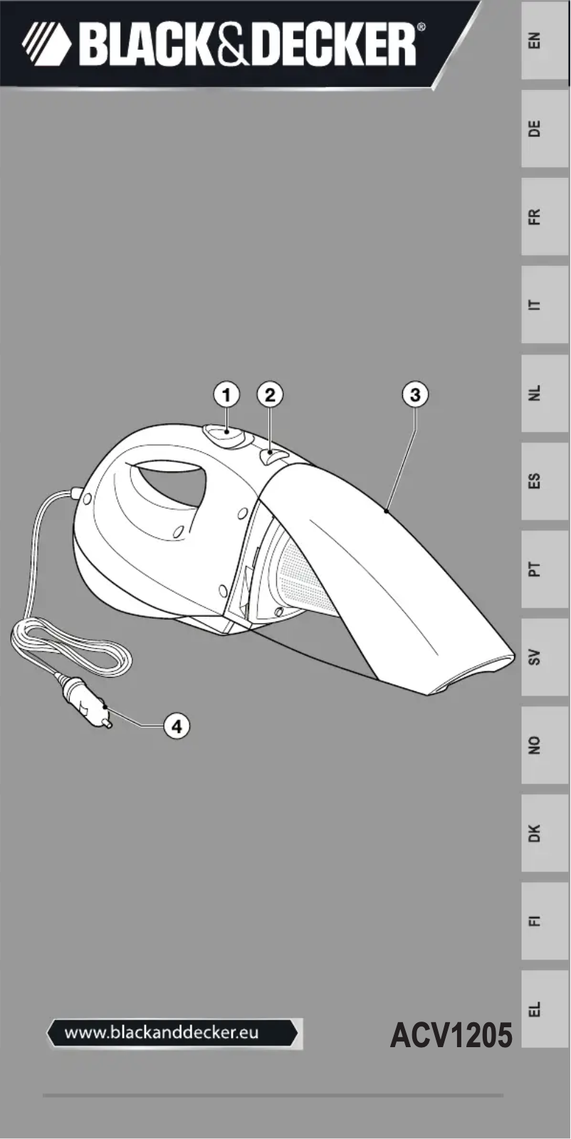 Página 1 del manual Manual de usuario Black & Decker ACV1205