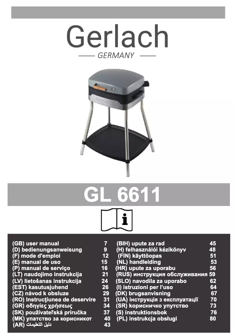 Page n°1 - Manuel utilisateur Gerlach GL 6611