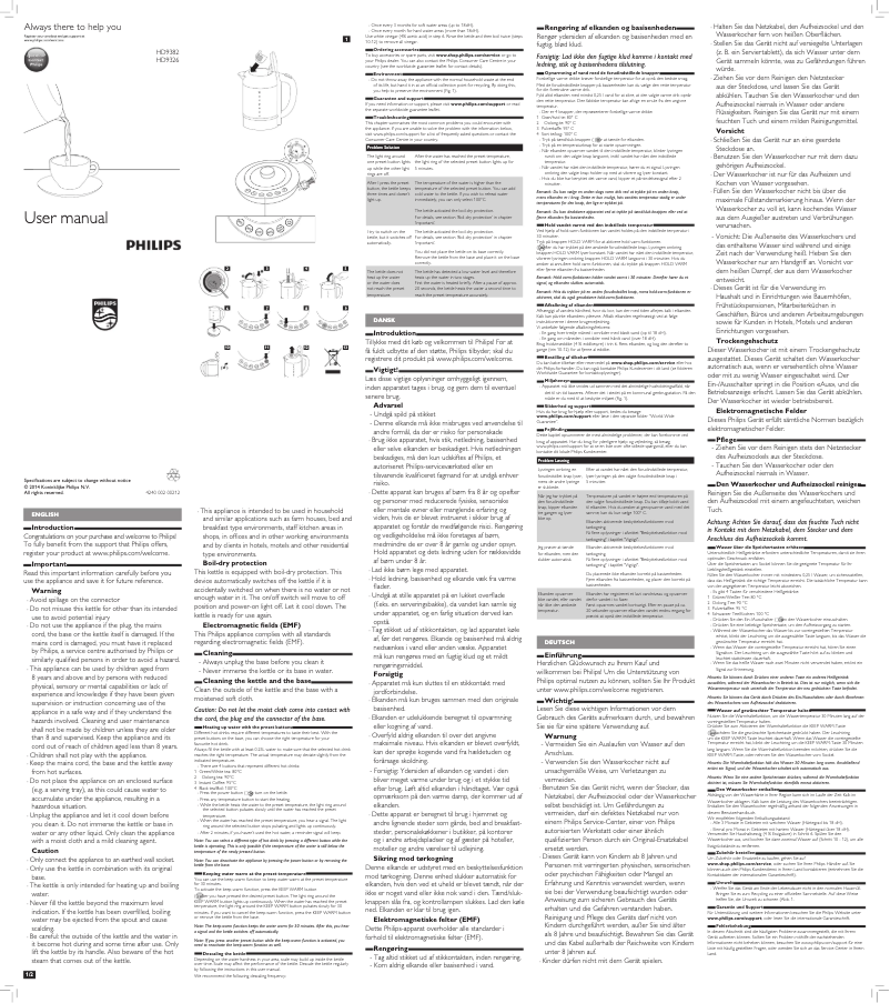 Page 1 de la notice Manuel utilisateur Philips Avance Collection HD9382