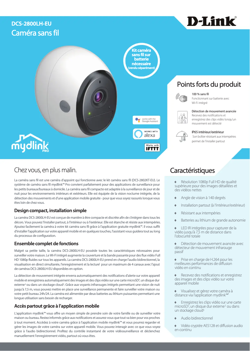 Image de la première page du manuel de l'appareil DCS-2800LH