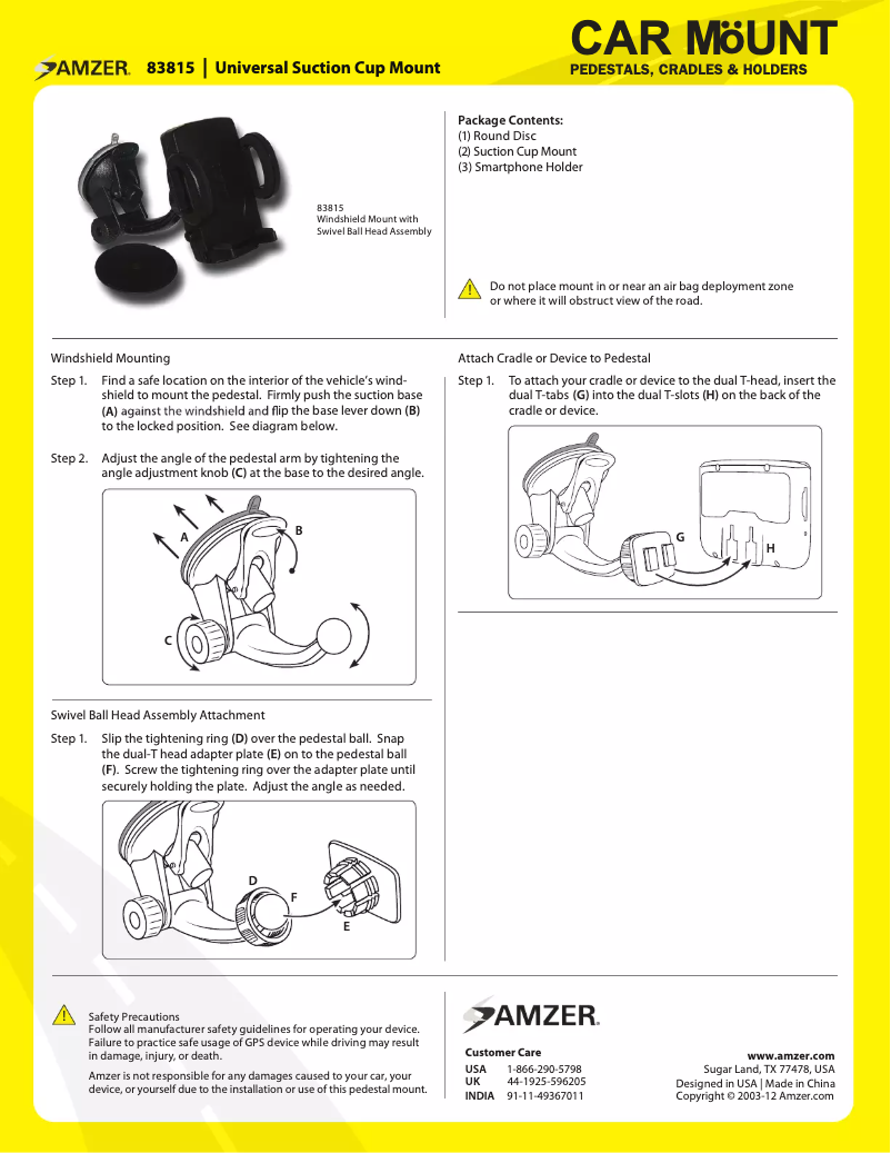 Image de la première page du manuel de l'appareil AMZ83815