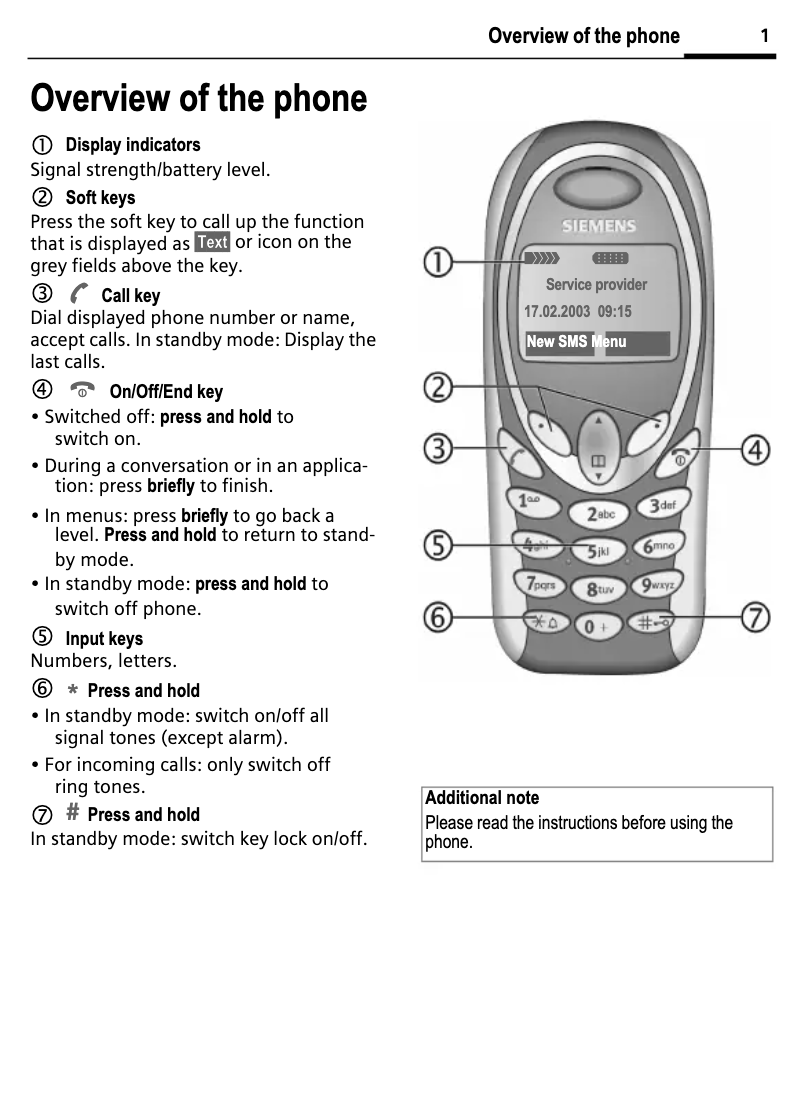 Page 1 de la notice Manuel utilisateur Siemens A53