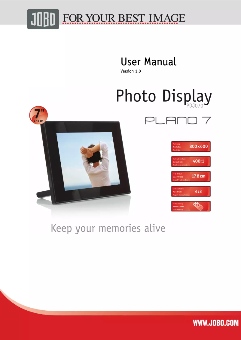 Page n°1 - Manuel utilisateur Jobo Plano 7 Pro