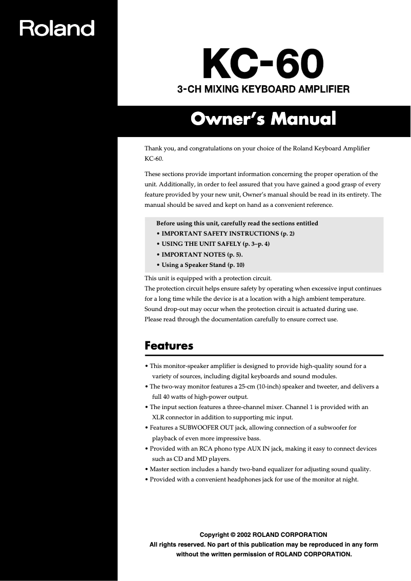 Imagen de la primera página del manual del dispositivo KC-60