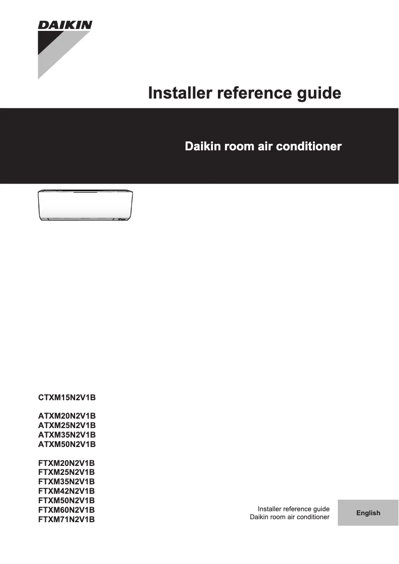 Page 1 de la notice Guide d'installation Daikin ATXM20N2V1B