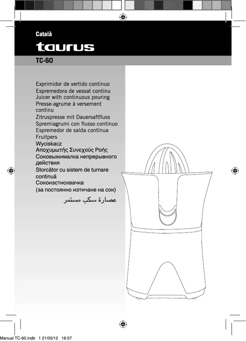 Page 1 de la notice Manuel utilisateur Taurus TC-60