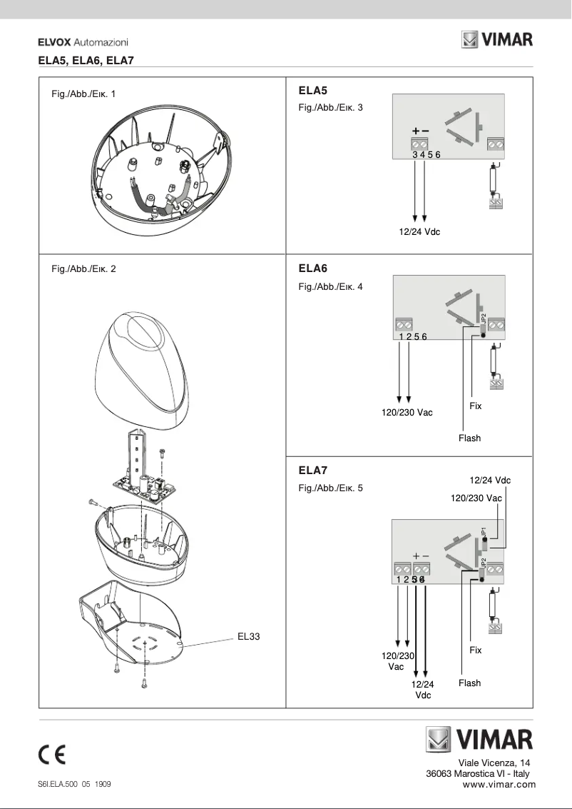 Image de la première page du manuel de l'appareil ELVOX ELA7