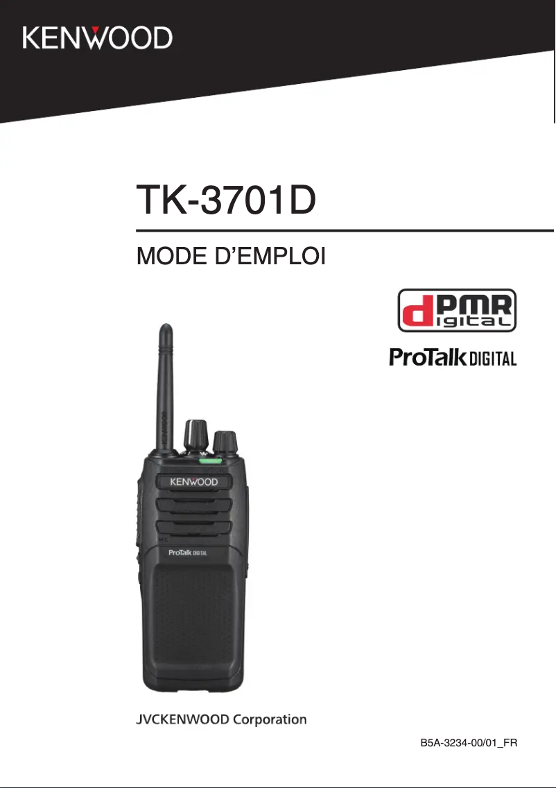 Page n°1 - Manuel utilisateur Kenwood TK-3701D