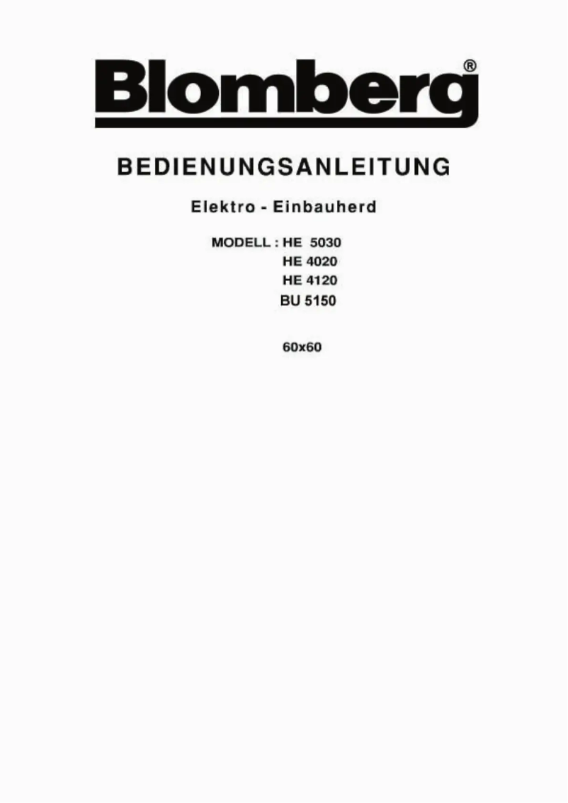 Page 1 de la notice Manuel utilisateur Blomberg HE 4020
