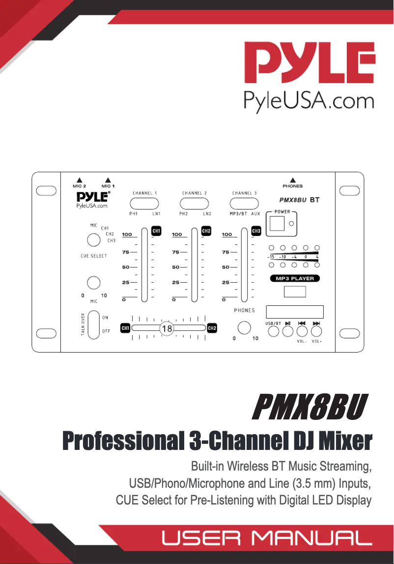 Page n°1 - Manuel utilisateur Pyle PMX8BU