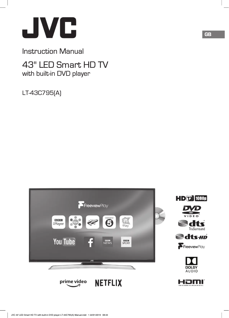 Page 1 de la notice Manuel utilisateur JVC LT-43C795