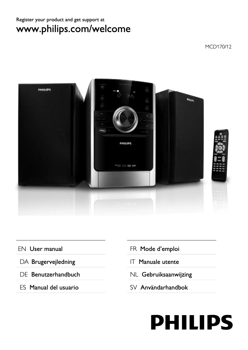 Page 1 de la notice Manuel utilisateur Philips MCD170