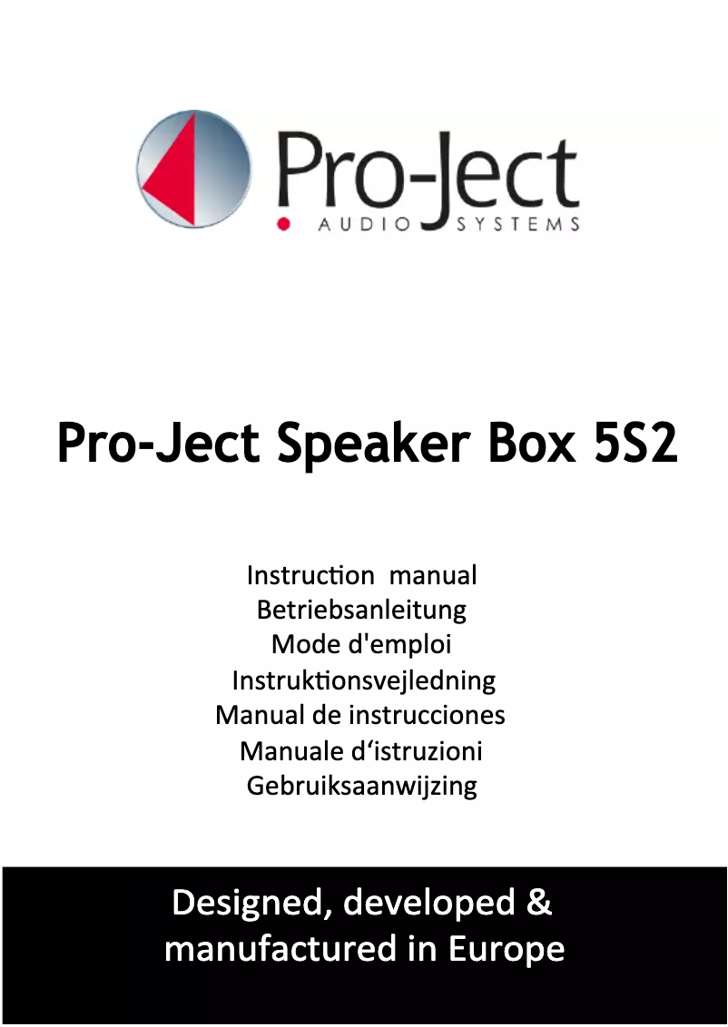 Page n°1 - Manuel utilisateur Pro-Ject Speaker Box 5 S2