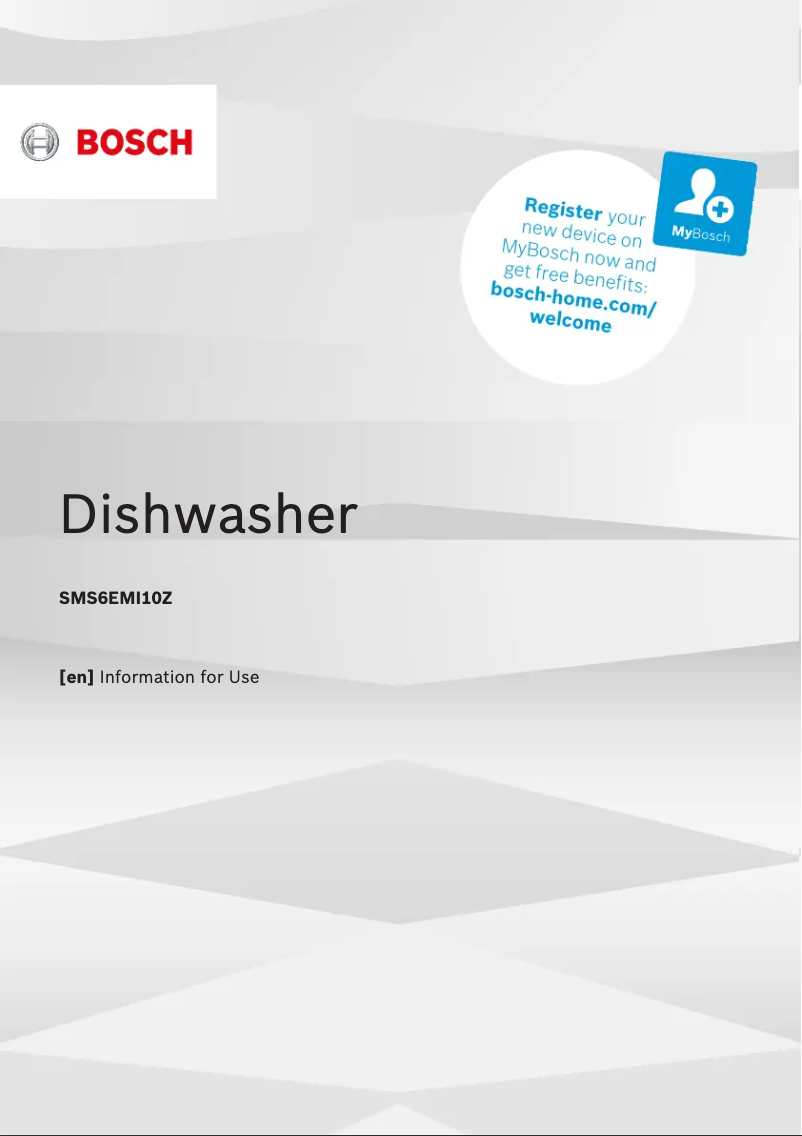 Page n°1 - Manuel utilisateur Bosch SMS6EMI10Z