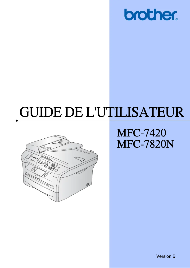 Page n°1 - Manuel utilisateur Brother MFC-7820N