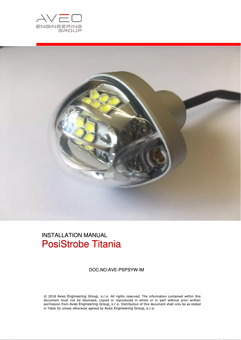 Image de la première page du manuel de l'appareil Posistrobe Titania